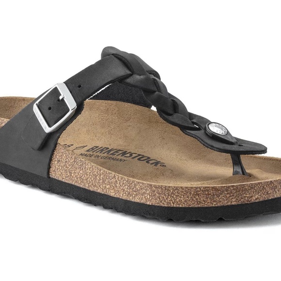 Birkenstock Gizeh braided black oiled leather sandals women’s 40/9 - Picture 2 of 14